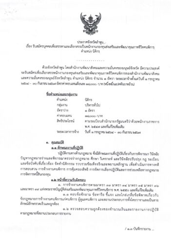 ประกาศรับสมัครงาน พนักงานกองทุนส่งเสริมและพัฒนาคุณภาพชีวิตคนพอการจังหวัดลำพูน ตำแหน่ง นิติกร